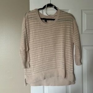 3/4 sleeve length cream sweater